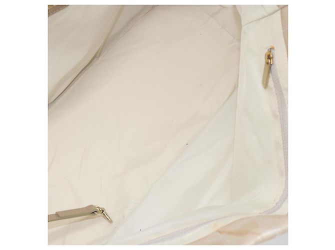 CHANEL Nuova Borsa Tote da Viaggio Nylon Beige Oro CC Auth ep11691 D'oro - vista 10