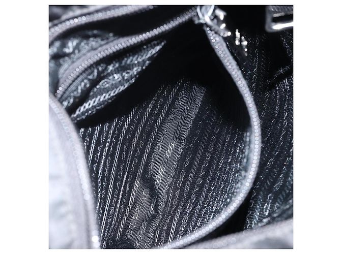 Borsa a Spalla PRADA Nylon Nero Argento Autentica ep11849 - vista 24