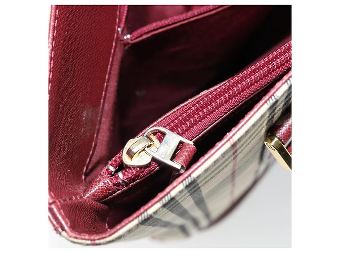 Burberry Borsa Tote Nova Check in Tela e Pelle Beige Oro Auth ep11704 D'oro - vista 20