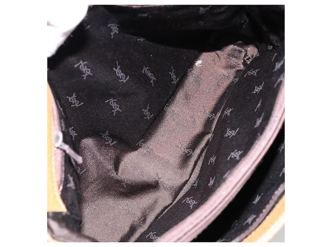 SAINT LAURENT Borsa a mano in pelle marrone Auth 149374 - vista 11