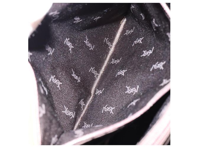 SAINT LAURENT Borsa a mano in pelle marrone Auth 149374 - vista 12