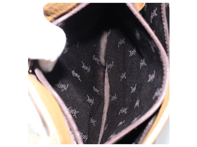 SAINT LAURENT Borsa a mano in pelle marrone Auth 149374 - vista 23