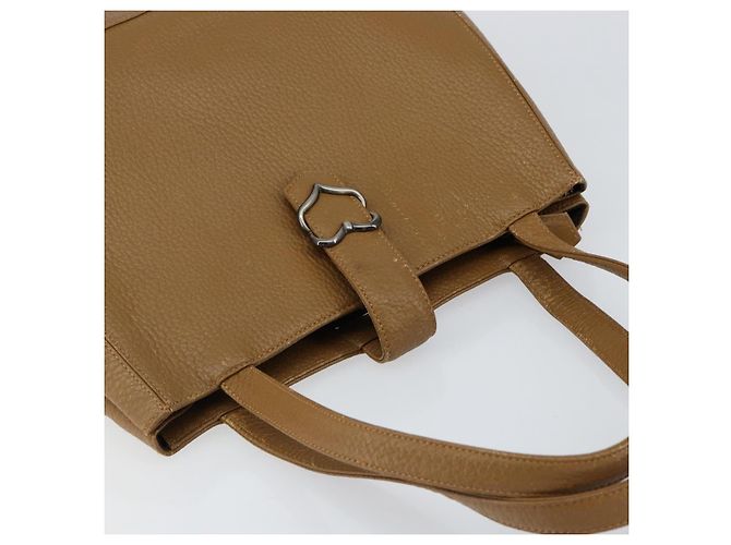 SAINT LAURENT Borsa a mano in pelle marrone Auth 149374 - vista 6
