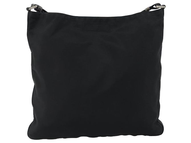 Bolsa de Ombro PRADA Nylon Preto Prata Autêntica 149732 - vista 13