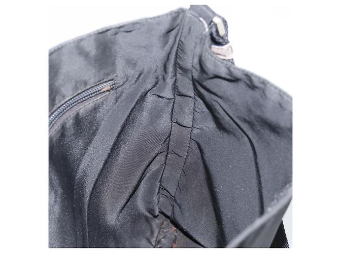 Bolsa de Ombro PRADA Nylon Preto Prata Autêntica 149732 - vista 19