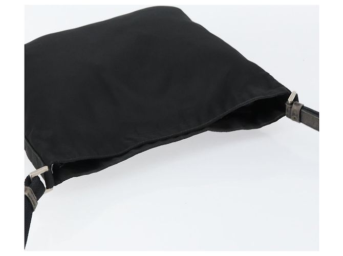 Bolsa de Ombro PRADA Nylon Preto Prata Autêntica 149732 - vista 6
