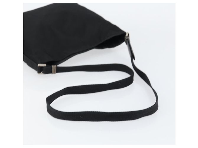 Bolsa de Ombro PRADA Nylon Preto Prata Autêntica 149732 - vista 7