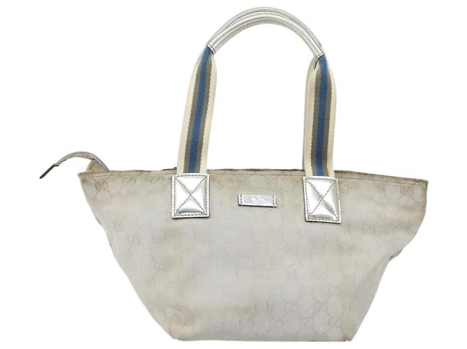 GUCCI GG Canvas Sherry Line Tote Bag Silber 131228 Auth bs30945 - Ansicht 13