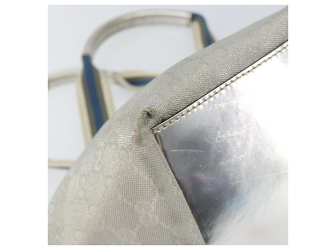 GUCCI GG Canvas Sherry Line Tote Bag Silber 131228 Auth bs30945 - Ansicht 16