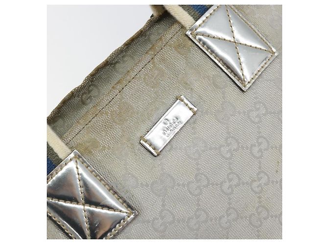 GUCCI GG Canvas Sherry Line Tote Bag Silber 131228 Auth bs30945 - Ansicht 17