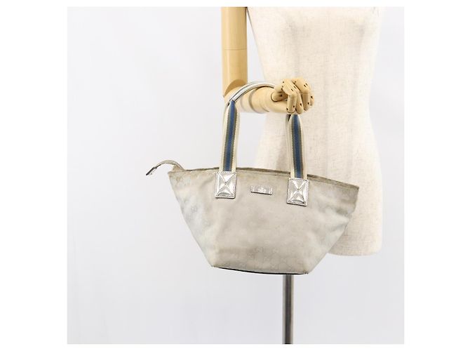 GUCCI GG Canvas Sherry Line Tote Bag Silber 131228 Auth bs30945 - Ansicht 23