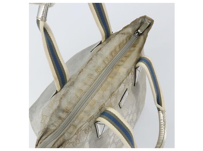 GUCCI GG Canvas Sherry Line Tote Bag Silber 131228 Auth bs30945 - Ansicht 6