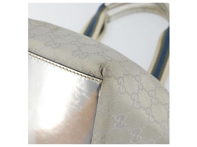 GUCCI GG Canvas Sherry Line Tote Bag Silber 131228 Auth bs30945 - Ansicht 9