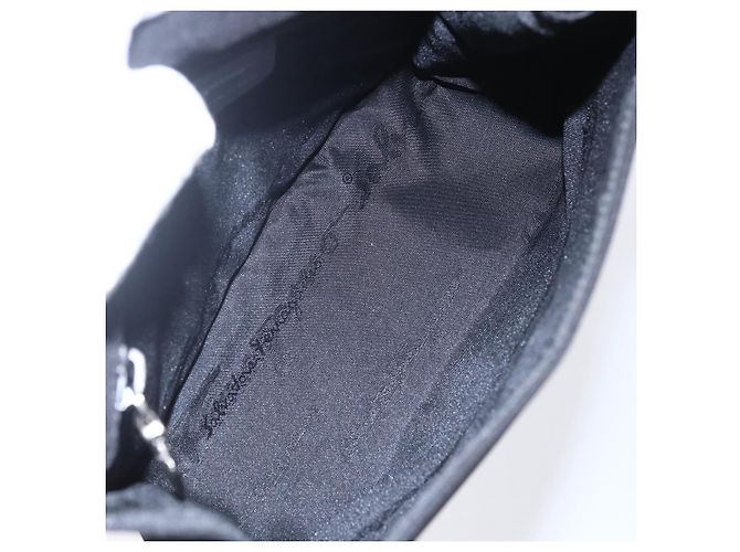 Borsa a Spalla Vala in Tela Nera Argento Auth BA7986 di Salvatore Ferragamo Nero - vista 10