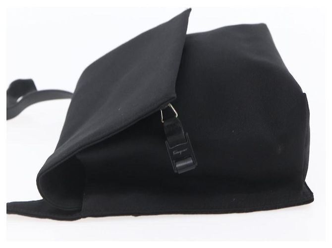 Borsa a Spalla Vala in Tela Nera Argento Auth BA7986 di Salvatore Ferragamo Nero - vista 3