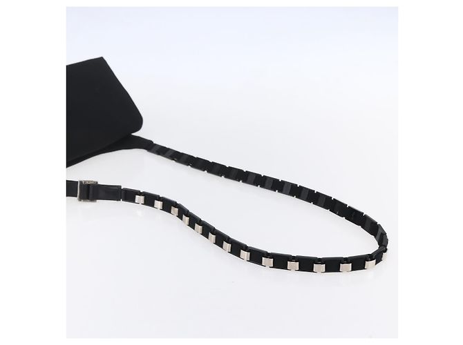 Borsa a Spalla Vala in Tela Nera Argento Auth BA7986 di Salvatore Ferragamo Nero - vista 7