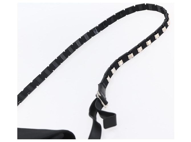 Borsa a Spalla Vala in Tela Nera Argento Auth BA7986 di Salvatore Ferragamo Nero - vista 8