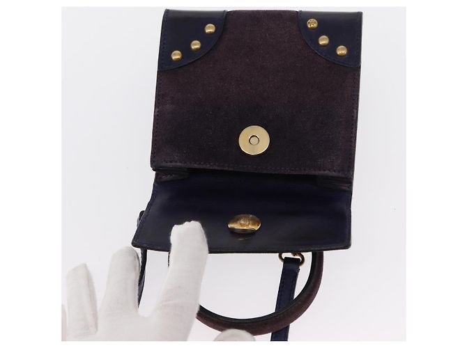 Céline Borsa a Mano CELINE Camoscio 2 in 1 Viola Oro Auth 153983 D'oro Porpora - vista 10