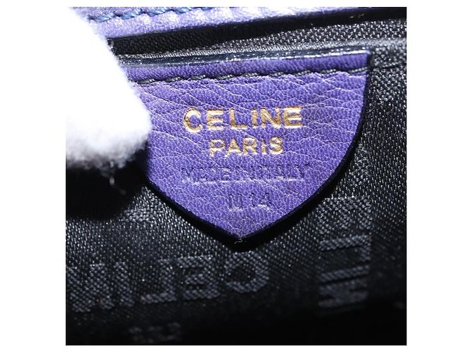 Céline Borsa a Mano CELINE Camoscio 2 in 1 Viola Oro Auth 153983 D'oro Porpora - vista 12