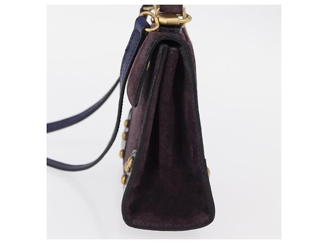 Céline Borsa a Mano CELINE Camoscio 2 in 1 Viola Oro Auth 153983 D'oro Porpora - vista 4