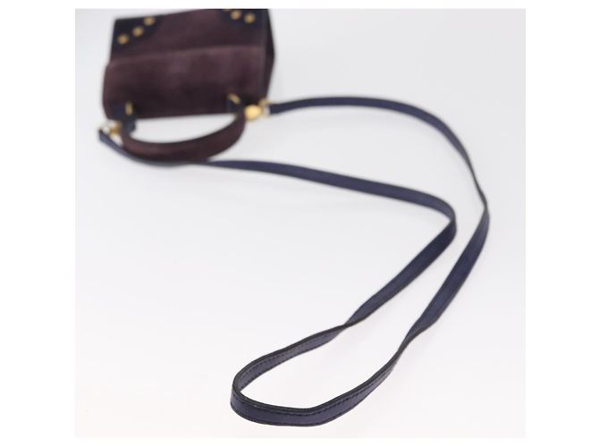 Céline Borsa a Mano CELINE Camoscio 2 in 1 Viola Oro Auth 153983 D'oro Porpora - vista 8