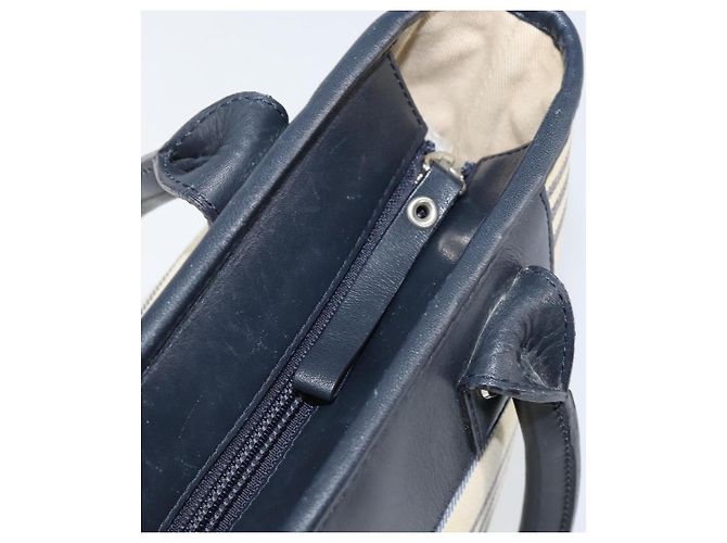 Burberry Borsa Tote in Tela Avorio Argento Auth am9747 Crudo - vista 11
