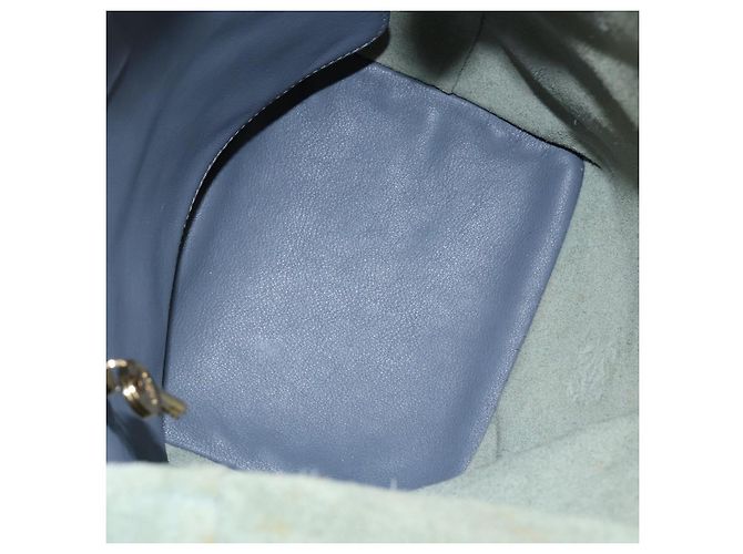 LOEWE Borsa a Spalla Anagramma Pelle Blu Oro Auth mr1567 D'oro - vista 10
