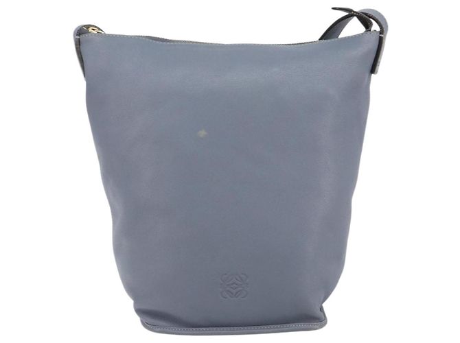 LOEWE Borsa a Spalla Anagramma Pelle Blu Oro Auth mr1567 D'oro - vista 13