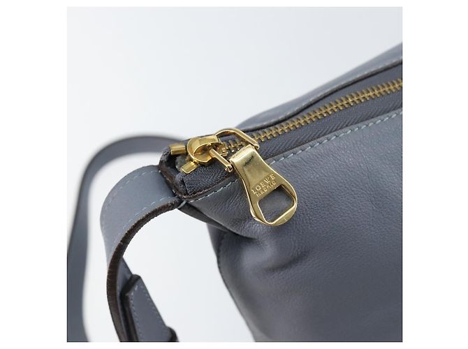LOEWE Borsa a Spalla Anagramma Pelle Blu Oro Auth mr1567 D'oro - vista 18