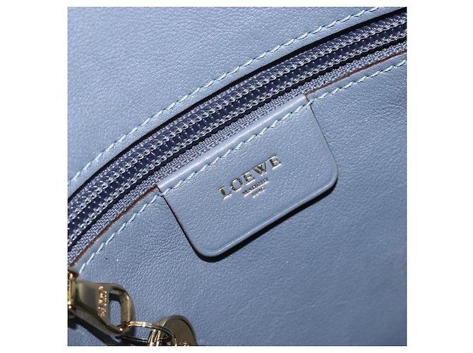 LOEWE Borsa a Spalla Anagramma Pelle Blu Oro Auth mr1567 D'oro - vista 20