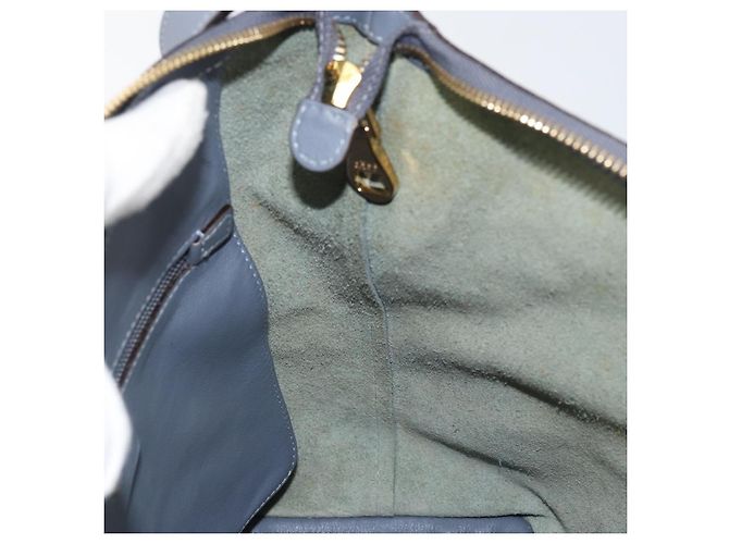 LOEWE Borsa a Spalla Anagramma Pelle Blu Oro Auth mr1567 D'oro - vista 21