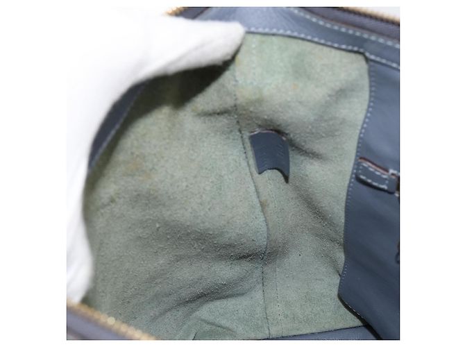 LOEWE Borsa a Spalla Anagramma Pelle Blu Oro Auth mr1567 D'oro - vista 22