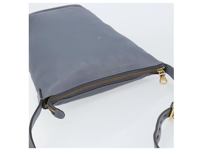 LOEWE Borsa a Spalla Anagramma Pelle Blu Oro Auth mr1567 D'oro - vista 6