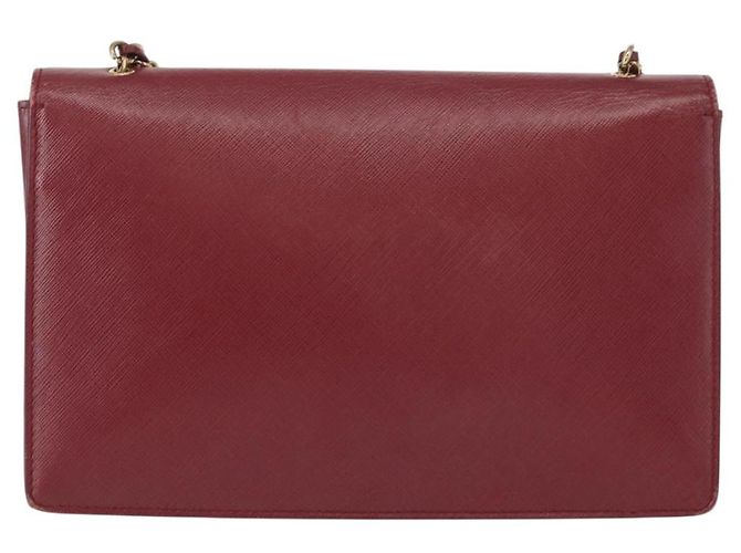 Borsa a Spalla Vala Chain in Pelle Bordeaux e Oro Auth 153977 di Salvatore Ferragamo D'oro Bordò - vista 2