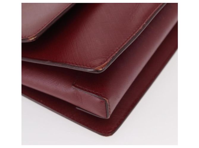 Borsa a Spalla Vala Chain in Pelle Bordeaux e Oro Auth 153977 di Salvatore Ferragamo D'oro Bordò - vista 8