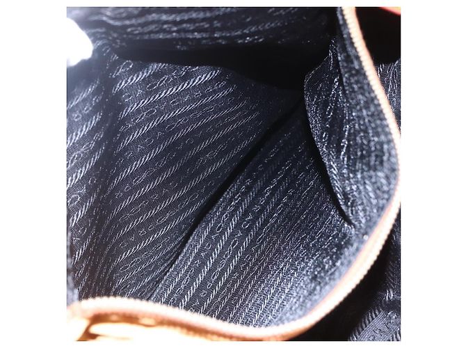 Borsa a Spalla con Catena Prada in Nylon Arancione Oro Auth bs31177 D'oro - vista 23