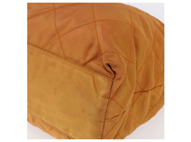 Borsa a Spalla con Catena Prada in Nylon Arancione Oro Auth bs31177 D'oro - vista 9