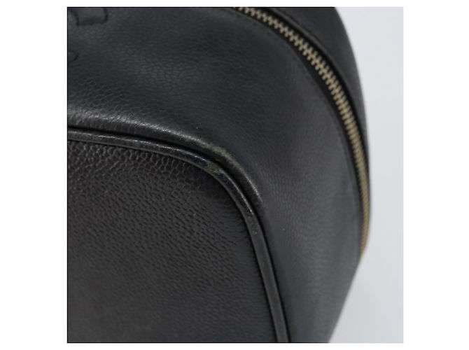 Pochette Vanity CHANEL COCO Mark in Pelle Caviar Nera Oro CC Auth gh1283 Nero D'oro - vista 14