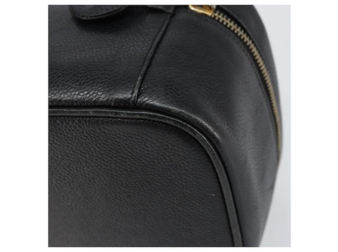 Pochette Vanity CHANEL COCO Mark in Pelle Caviar Nera Oro CC Auth gh1283 Nero D'oro - vista 16