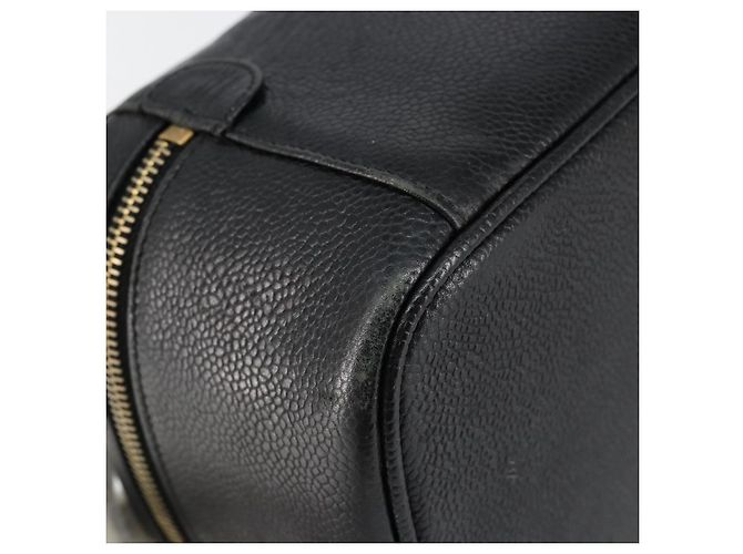 Pochette Vanity CHANEL COCO Mark in Pelle Caviar Nera Oro CC Auth gh1283 Nero D'oro - vista 17