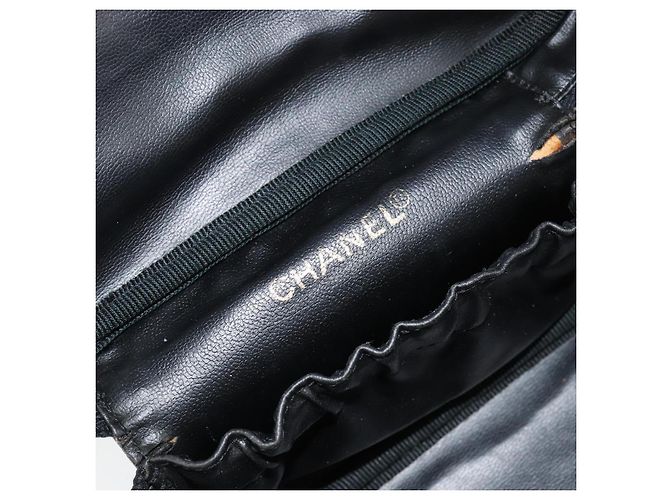 Pochette Vanity CHANEL COCO Mark in Pelle Caviar Nera Oro CC Auth gh1283 Nero D'oro - vista 19