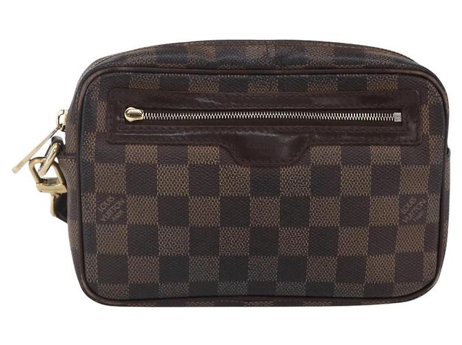 LOUIS VUITTON Pochette Billets Damier Ebene Macau Borsa Clutch N61739 Auth BA7931 - vista 13