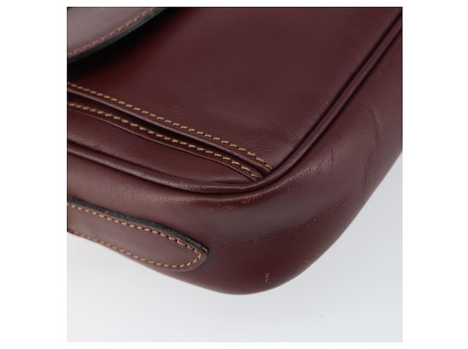Cartier Borsa a spalla Must Line in pelle Bordeaux oro Auth BA8021 D'oro Bordò - vista 14