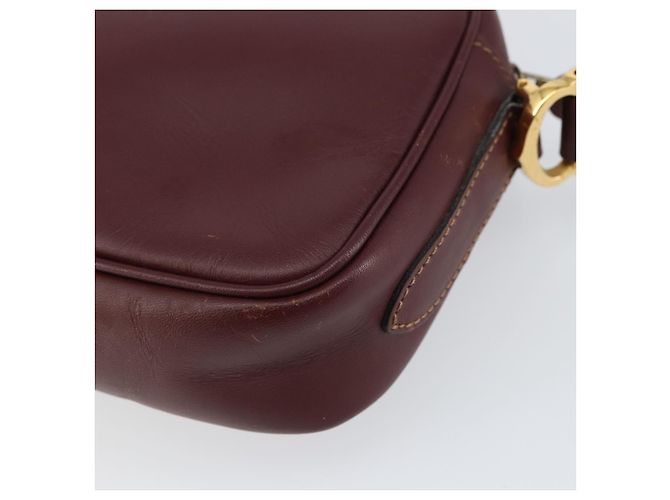 Cartier Borsa a spalla Must Line in pelle Bordeaux oro Auth BA8021 D'oro Bordò - vista 15