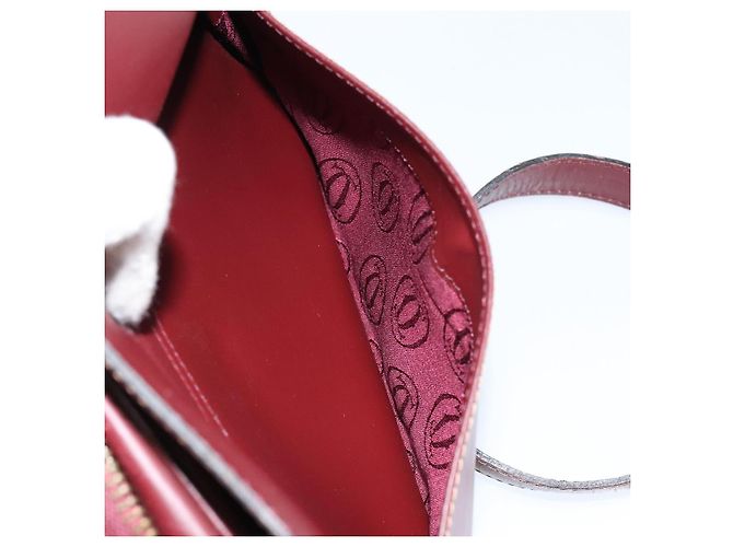 Cartier Borsa a spalla Must Line in pelle Bordeaux oro Auth BA8021 D'oro Bordò - vista 22