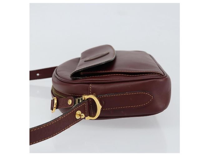 Cartier Borsa a spalla Must Line in pelle Bordeaux oro Auth BA8021 D'oro Bordò - vista 4