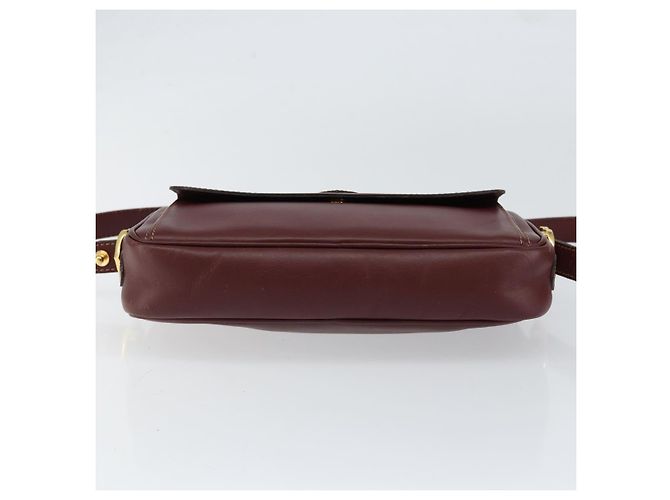 Cartier Borsa a spalla Must Line in pelle Bordeaux oro Auth BA8021 D'oro Bordò - vista 5