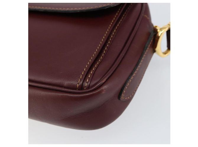 Cartier Borsa a spalla Must Line in pelle Bordeaux oro Auth BA8021 D'oro Bordò - vista 9