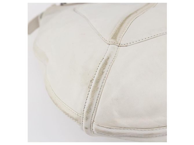 LOEWE Bolsa de Ombro Anagram Couro Branco Prata Auth bs31002 - vista 14