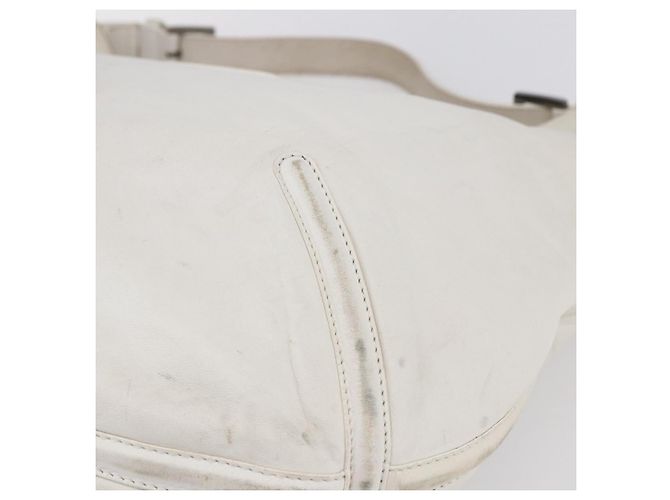 LOEWE Bolsa de Ombro Anagram Couro Branco Prata Auth bs31002 - vista 15